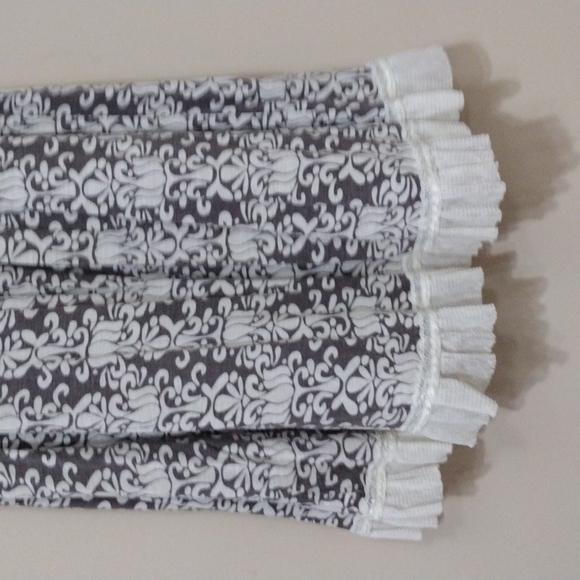 Gray & Ivory Paisley Slip Dress w/ Lace - Picture 3 of 4